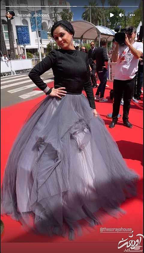 عشوه های دلبرانه ترانه علیدوستی در مقابل عکاسان جشنواره کن